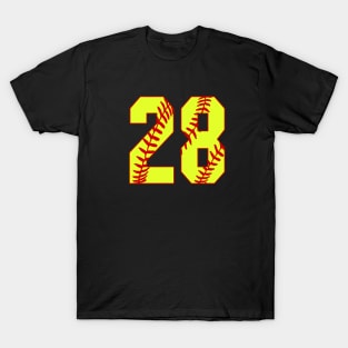 Fastpitch Softball Number 28 #28 Softball Shirt Jersey Uniform Favorite Player Biggest Fan T-Shirt